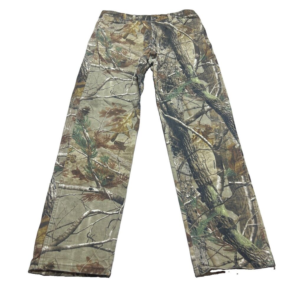 Wrangler Mens RealTree Camo Straight Leg Denim Pants PG001AP 38x34 Brown Green